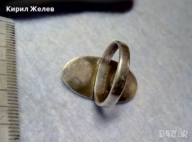 СТАРИНЕН РЕТРО АРТ СРЕБЪРЕН ПРЪСТЕН СРЕБРО ВИСОКА ПРОБА с РЪЧНО РИСУВАН БЯЛ ОПАЛ 30544, снимка 12 - Антикварни и старинни предмети - 49885923