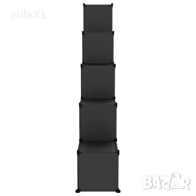 vidaXL Органайзер с кубични отделения и врати, 15 куба, черен, PP(SKU:340554), снимка 2 - Други - 49507238