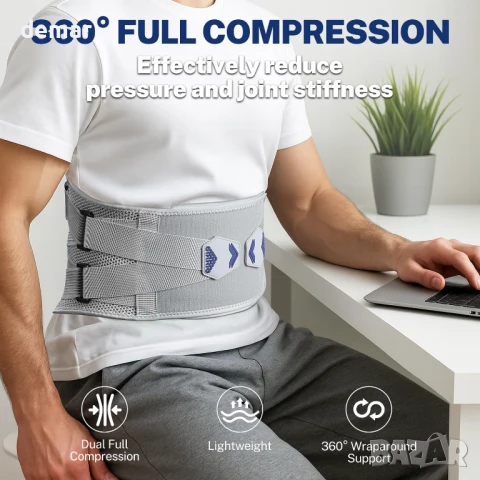 Колан за гръб Fitomo, 3D плетена дишаща мрежеста опора за гръб, облекчава болките в гърба, М, снимка 5 - Корсети, колани и коректори - 50769181