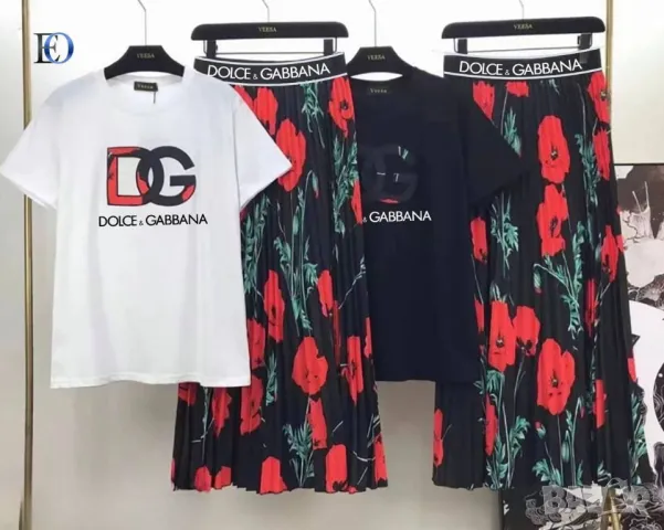 дамски комплекти тениска и дълга пола Dolce&Gabbana , снимка 5 - Комплекти - 46930455