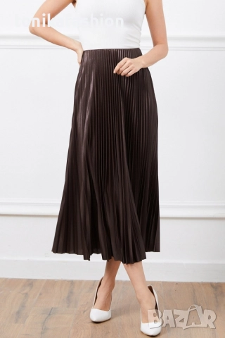 Дълга ефирна пола в цвят кафе, снимка 2 - Поли - 52242638