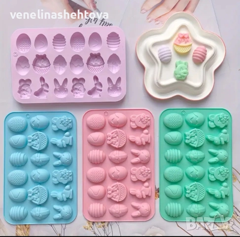 Яйце яйца заек зайче Великден силиконов молд форма за шоколад гипс смола фондан декорация торта 