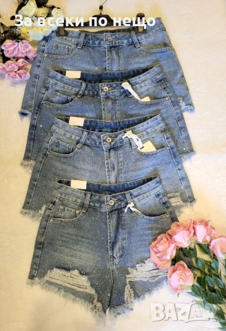 Дамски Къси Дънки🔝Дамски Къси Дънкови Панталони С Камъчета Код BS-33, снимка 3 - Къси панталони и бермуди - 51073944