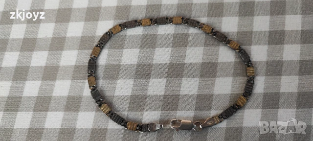 НОВА ИТАЛИАНСКА СРЕБЪРНА ГРИВНА с ПОЗЛАТА 5.70 ГРАМА/ ПРОБА 925, снимка 3 - Гривни - 51164383