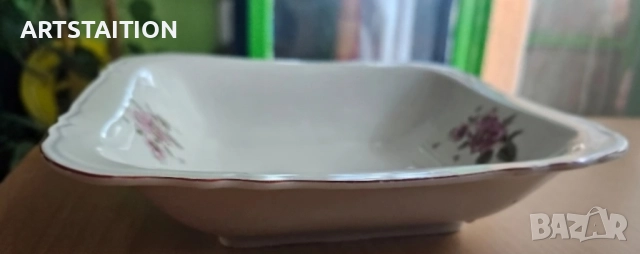 Порцеланови чайник, къща, сосиера, квадратна купа и кръгла , снимка 14 - Сервизи - 47214435