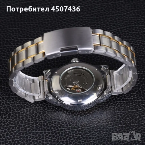 SEWOR автоматичен механичен часовник,Удароустойчив,Дата,Кубичен цирконий,неръждаема стомана, снимка 3 - Мъжки - 52772312