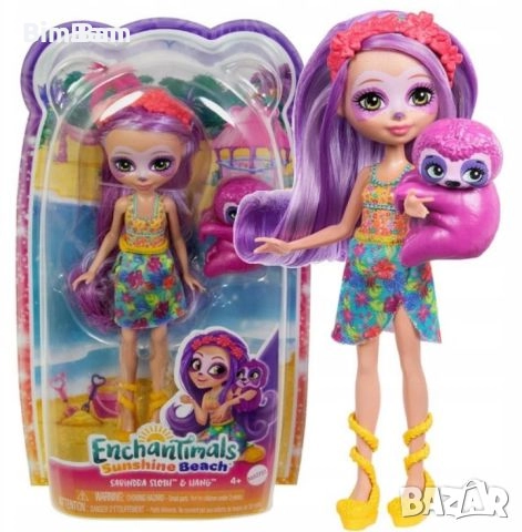 Кукла Enchantimals Sunshine Beach - Sabindra Sloth & Hang / Енчантималс - Ленивец