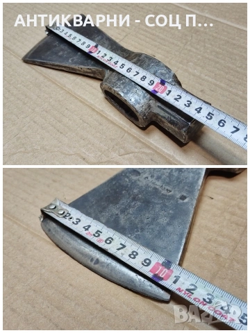 Стара Кована Немска Брадва Топор / 1,6 кг. / НОМЕР 621., снимка 7 - Антикварни и старинни предмети - 53275132