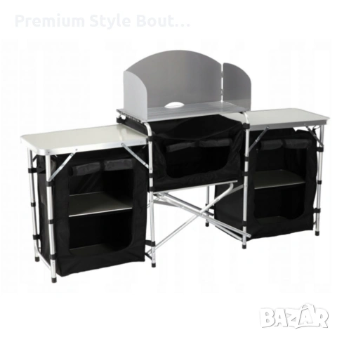 Сгъваема къмпинг кухня с 3 плота – мобилна кухня за къмпинг, пикник и каравана, снимка 14 - Други стоки за дома - 54123050