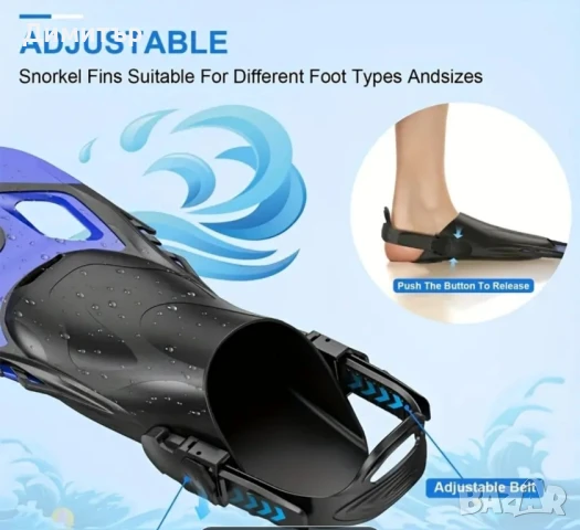 Комплект за гмуркане, шнорхелинг с плавници, маска и шнорхел + чанта, снимка 7 - Водни спортове - 50679842