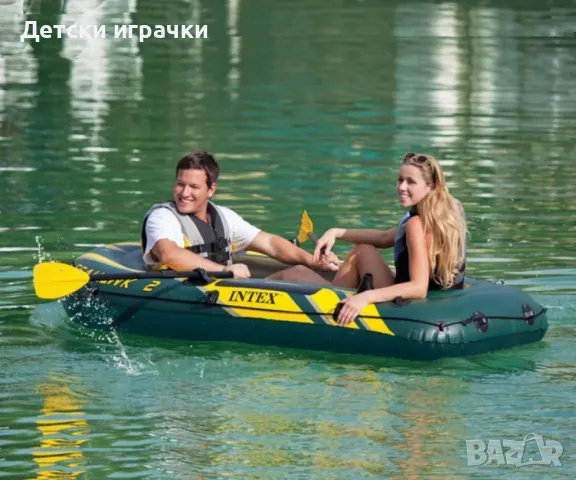 Надуваема лодка Seahawk 2 Intex, за 2 лица, 236×114 см, PVC, зелена, снимка 4 - Водни спортове - 49981837