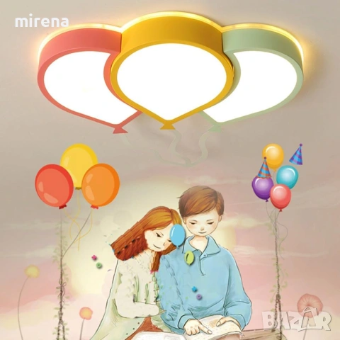LED ЛЕД детски полилей лампа димируемо дистанционно балон, анимационен, снимка 7 - Лампи за таван - 53145108