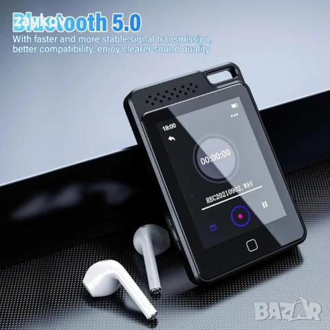 BOOTEEK 64GB MP3 музикален плейър с 2.4-инчов сензорен екран, Bluetooth 5.0, снимка 2 - Друга електроника - 50502500