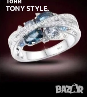 Нов Сребърен Дамски Пръстен с Цирконий , снимка 3 - Пръстени - 51490091