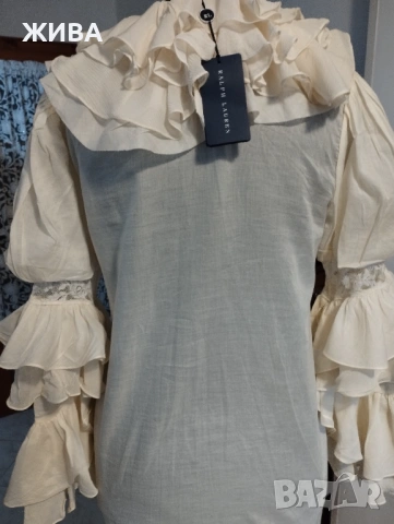 RALPH LAUREN  дамска блуза цвят"слонова кост", снимка 7 - Ризи - 54012588