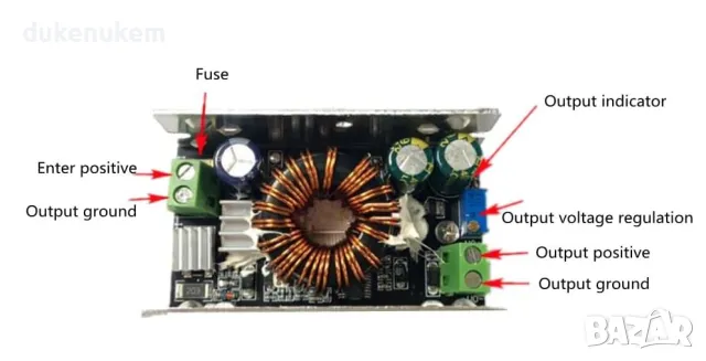 НОВ! Понижаващ DC/DC конвертор 2-60V 100W, снимка 4 - Друга електроника - 47122272