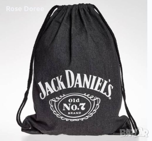 Алкохолизирана :) раничка Jack Daniel's от черен Дънков плат раница