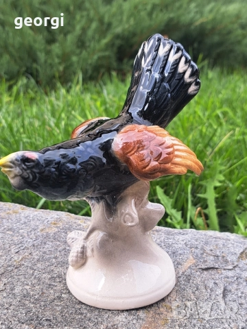 Стара немска порцеланова фигура глухар Katzhutte