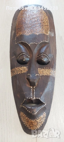 дърворезба маска Африка за ценители 50см , снимка 2 - Декорация за дома - 53845472
