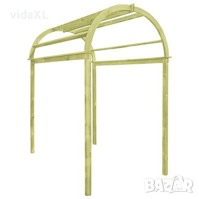 vidaXL Градинска арка, 125x150x235 см, бор със зелена импрегнация(SKU:49030