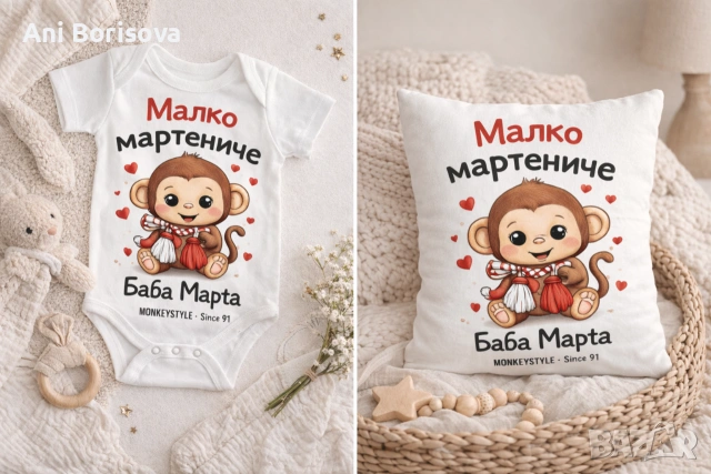 Бебешко боди за Баба Марта – сладък подарък 👶🌸, снимка 2 - Бодита за бебе - 53570423