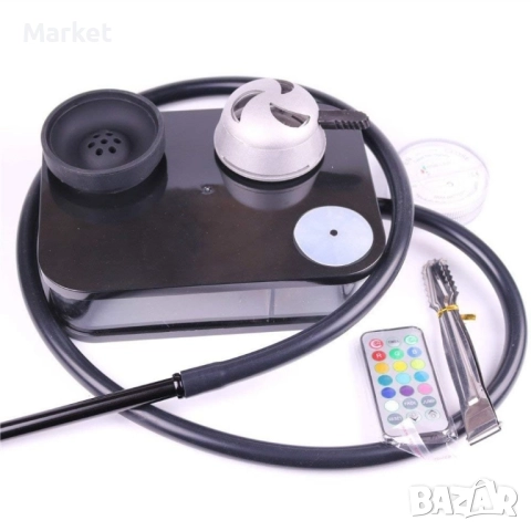 Акрилен уред Наргиле с дистанционно управление LED кутия, снимка 5 - Наргилета - 51808134