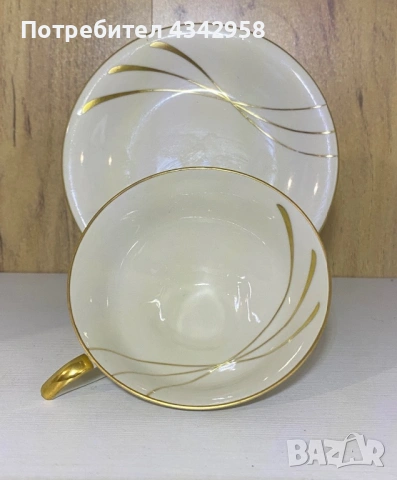 Винтажна порцеланова чаша с чинийка Schwarzenhammer, Германия (1949–1952 г.)  