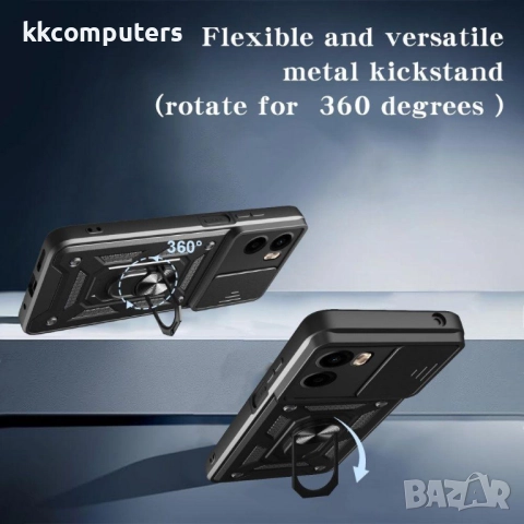 Motorola Moto G05 4G / E15 4G Удароустойчив Ring Holder Калъф и Протектор, снимка 7 - Калъфи, кейсове - 52674262