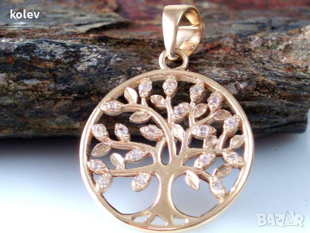 Златен медальон Дървото на живота, уникално красив 1.70 грама, снимка 2 - Колиета, медальони, синджири - 26504801