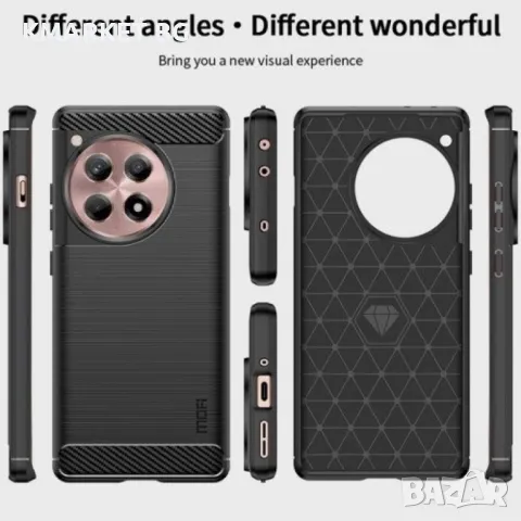 OnePlus Ace 3 5G / 12R 5G Удароустойчив MOFI Carbon Fiber Калъф и Протектор, снимка 10 - Калъфи, кейсове - 48941201