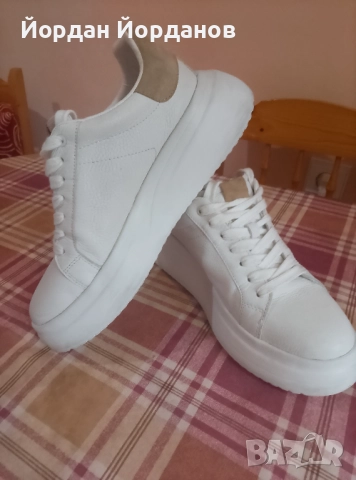 Дамски кожени спортни обувки ZARA, снимка 6 - Маратонки - 52626210