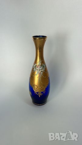 Кристална ваза Bohemia със злато, снимка 1 - Вази - 46441238