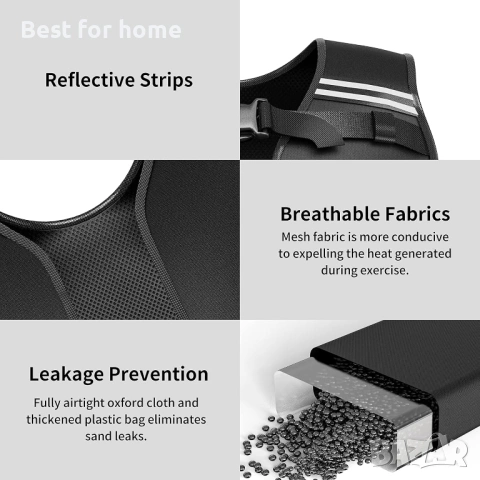 PROIRON жилетка с тежести 10 кг/20 кг, напълно регулируема жилетка с тежести , снимка 5 - Други спортове - 53616100