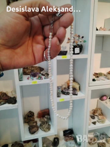 Колие наниз със естествени речни перли, снимка 2 - Колиета, медальони, синджири - 51149386