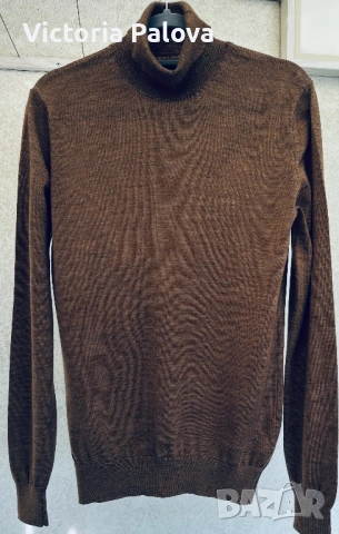 Кафяв мерино пуловер MADS NØRGAARD унисекс  Дания, снимка 2 - Пуловери - 53388153