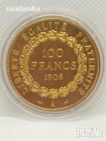 позлатена монета 100 франка репродукция 