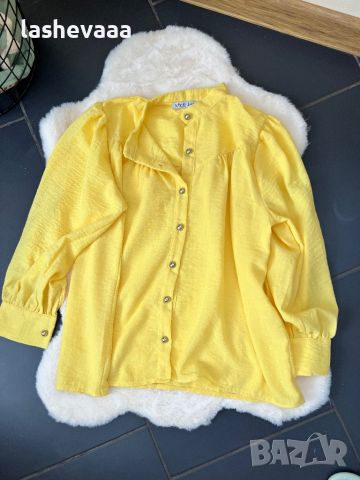 Жълта дамска риза, снимка 1 - Ризи - 46413840
