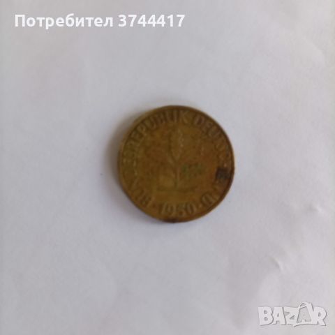  Рядка монета от 10 Пфенинга от 1950г., снимка 4 - Нумизматика и бонистика - 45920207