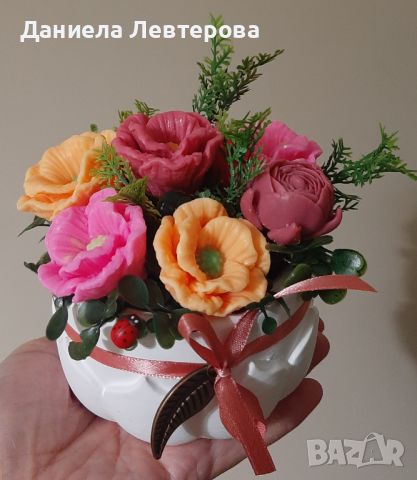 Букети от ръчно направени сапунени цветя