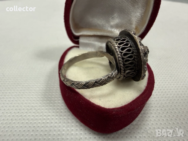 Болярски / филигранен сребърен пръстен. №7796, снимка 9 - Пръстени - 52928609