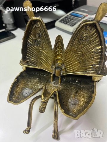 Винтидж месингова кутия за дрънкулки с пеперуда MOD-DEP BREV N4240, произведена в Италия, снимка 9 - Колекции - 51971883