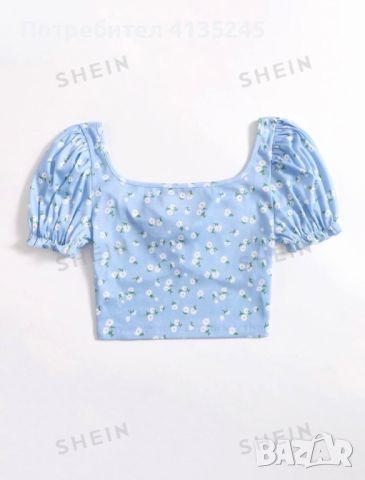 Блуза с къс ръкав SHEIN, снимка 2 - Корсети, бюстиета, топове - 46272687