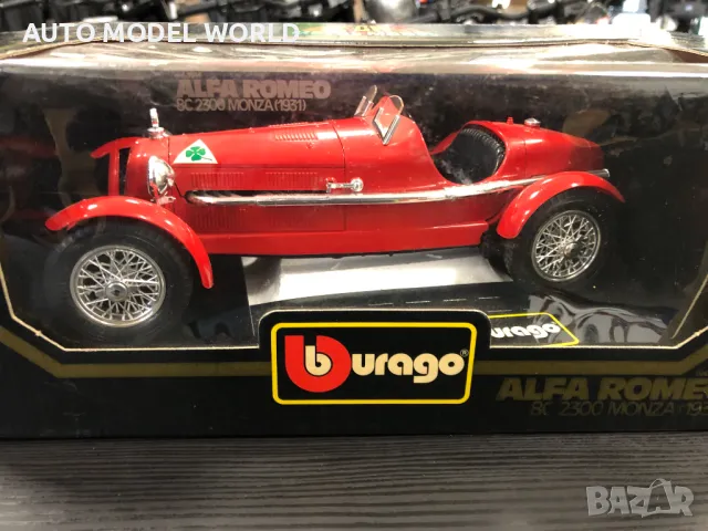 BBURAGO метална колекционерска количка ALFA ROMEO 8C 1931г.1:18, снимка 6 - Колекции - 47384801