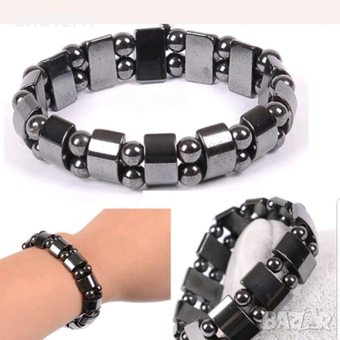 Еластична магнитна гривна за отслабване.Естествен камък хематит, снимка 5 - Гривни - 51942201