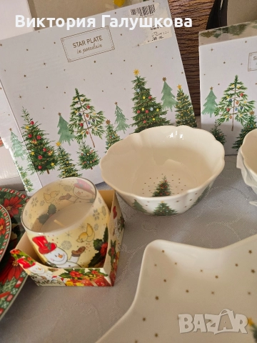 Коледен комплект за маса, снимка 3 - Декорация за дома - 52810077