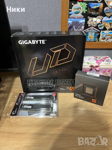 Продавам Процесор + Рам + Дъно Ryzen 7600x DDR5 32 GB Gigabyte Motherboard, снимка 1
