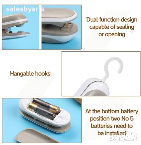 Машина за затваряне на торбички: Ръчно топлинно затваряне за съхранение на закуски, снимка 4 - Аксесоари за кухня - 45203609