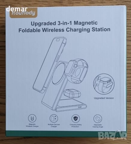 Houflody 3 в 1 Магнитна безжична станция за зареждане 20W за iPhone 15/14/13/12, Apple Watch,AirPods, снимка 8 - Безжични зарядни - 45670747