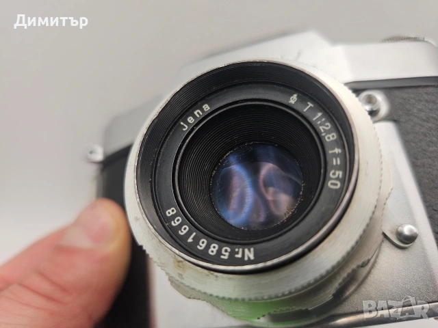 Exa II лентов фотоапарат carl zeiss jena t 1:2,8 f50 ihagee, снимка 4 - Фотоапарати - 53602364