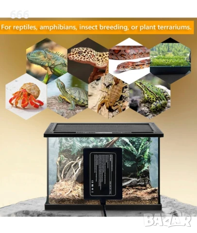 Нагревателна подложка за влечуги с регулиране на температурата, FIPASEN 8x12 инча,, снимка 6 - Други стоки за дома - 51360146